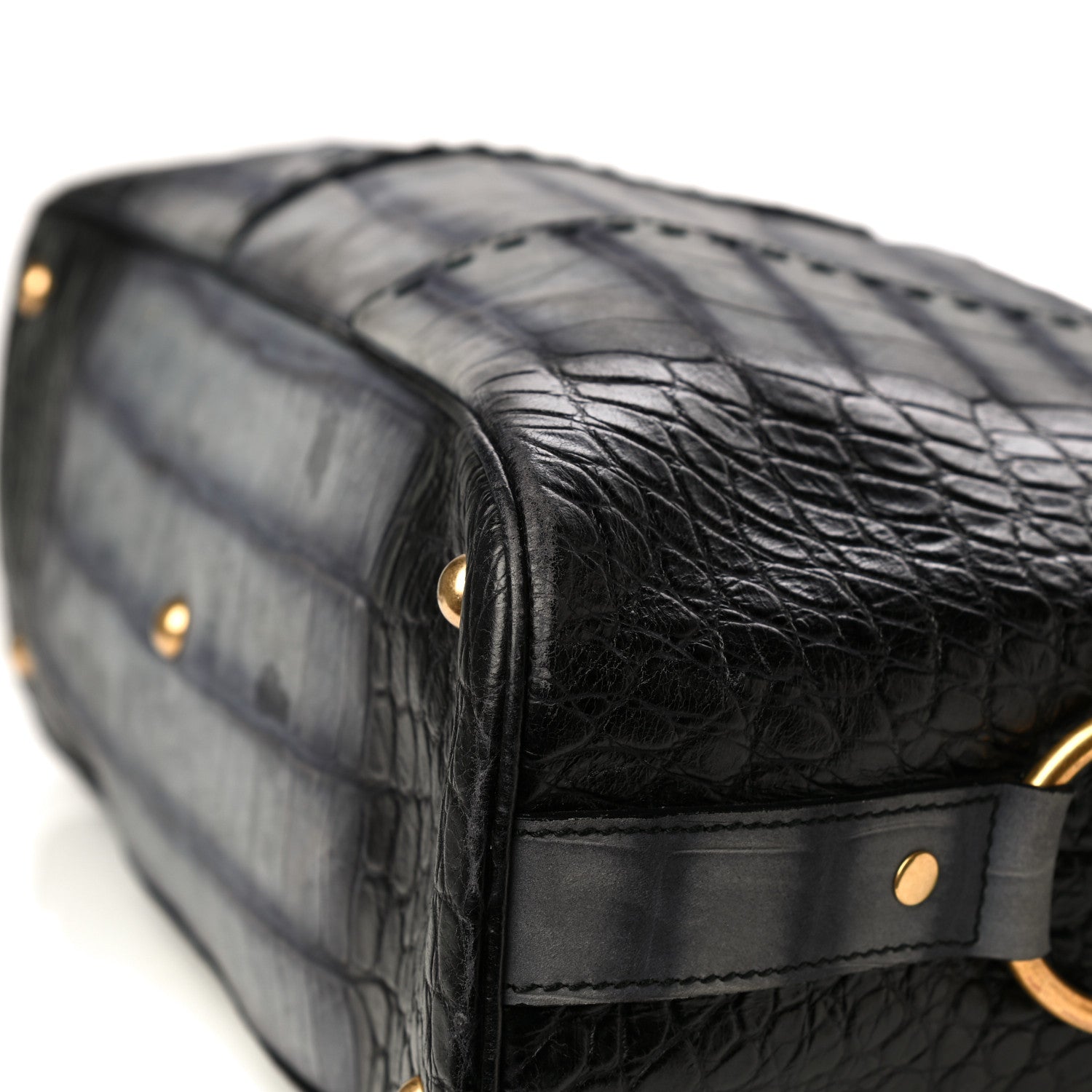 Saint Laurent Nubuck Crocodile Embossed Large Muse Grey 11 of 14
