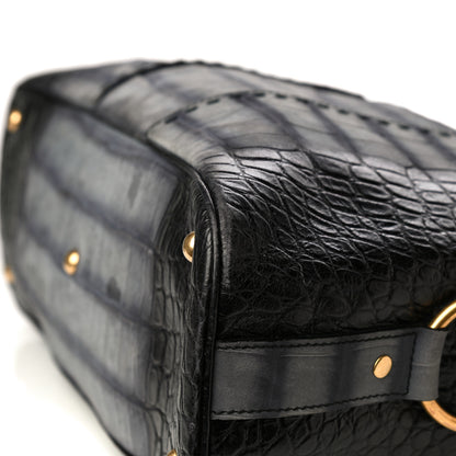 Saint Laurent Nubuck Crocodile Embossed Large Muse Grey 11 of 14