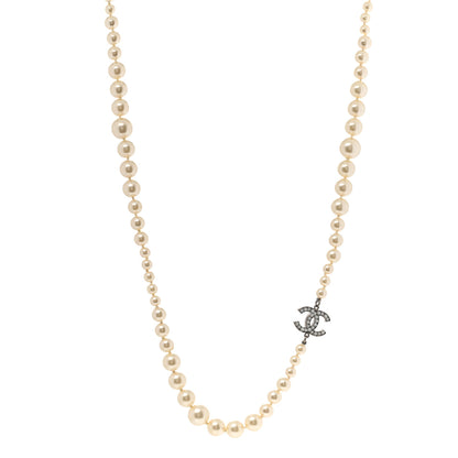 Chanel Graduated Pearl CC Long Necklace Gold 1 of 10
