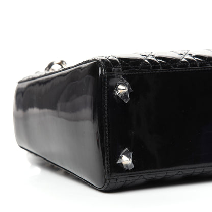 Christian Dior Patent Cannage Medium Lady Dior Black 9 of 11
