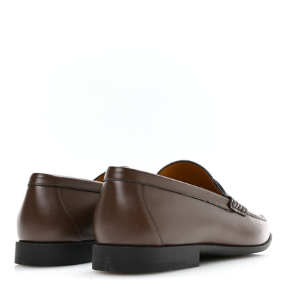 Hermes Calfskin Mens Duke Loafer 42 Marron Ebene Marine 5 of 9