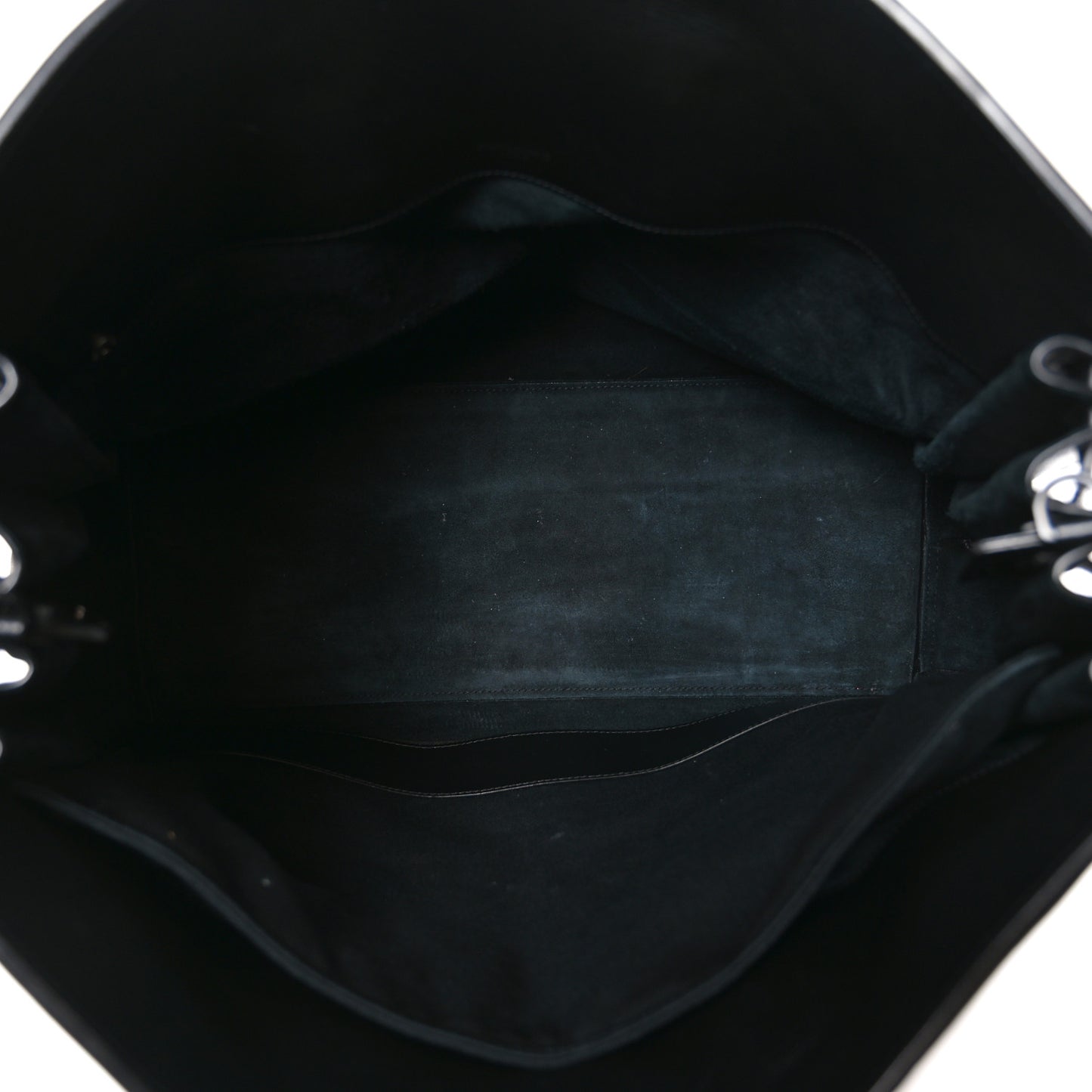 Textured Patent Large Souple Sac De Jour Black