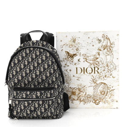 Christian Dior Oblique Calfskin Rider Backpack Beige Black 11 of 11