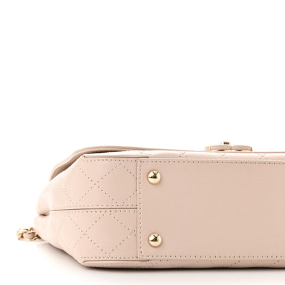 Chanel Calfskin Stitched Medium Covered CC Flap Bag Beige 9 of 11