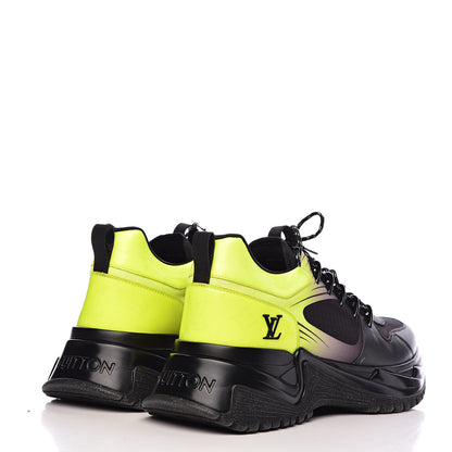 Louis Vuitton Calfskin Run Away Pulse Sneakers 8 Black Yellow 4 of 10