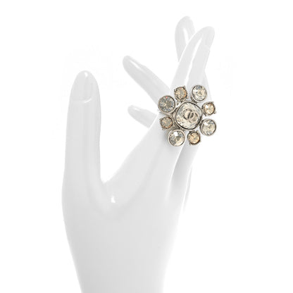 Chanel Crystal CC Ring 6 Silver Multicolor 2 of 4