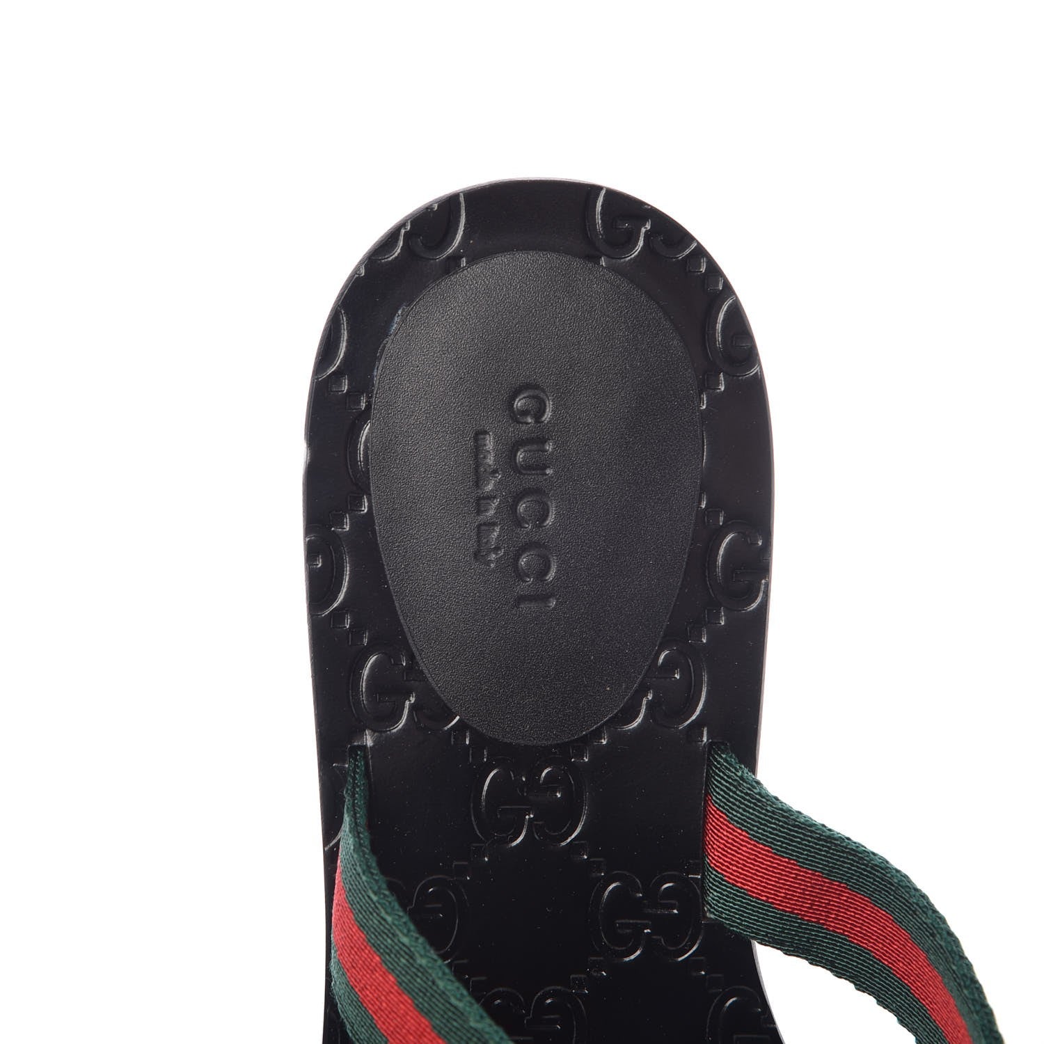 Gucci Nylon Guccissima Web Womens Thong Sandals 38 Green Red Black 6 of 9