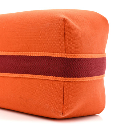 Hermes Canvas Large Bride-A-Brac Pouch Orange Feu Burgundy 7 of 15