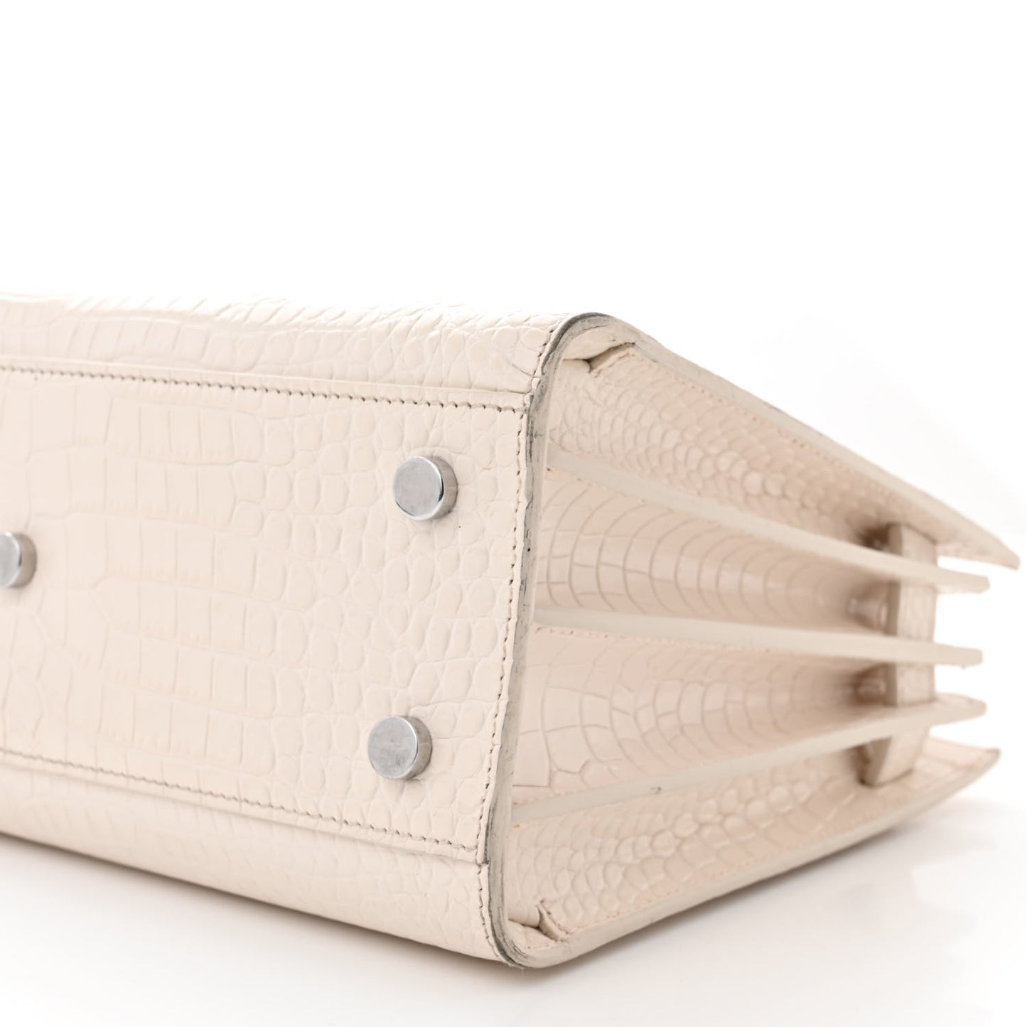 Calfskin Crocodile Embossed Baby Sac De Jour Crema Soft