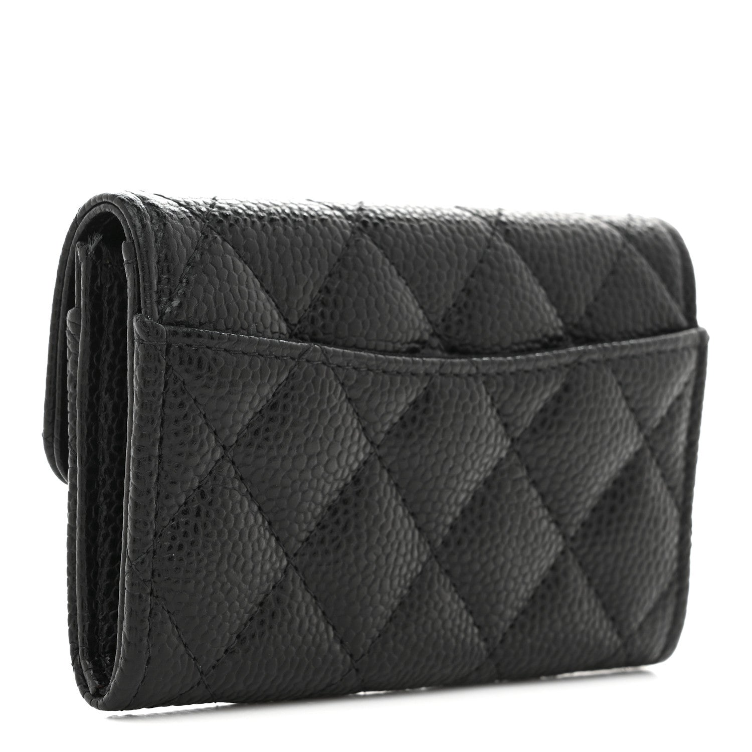 Chanel Caviar Quilted Flap Card Holder Wallet Black 3 of 9