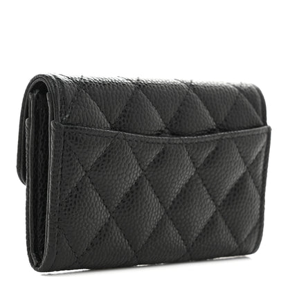 Chanel Caviar Quilted Flap Card Holder Wallet Black 3 of 9