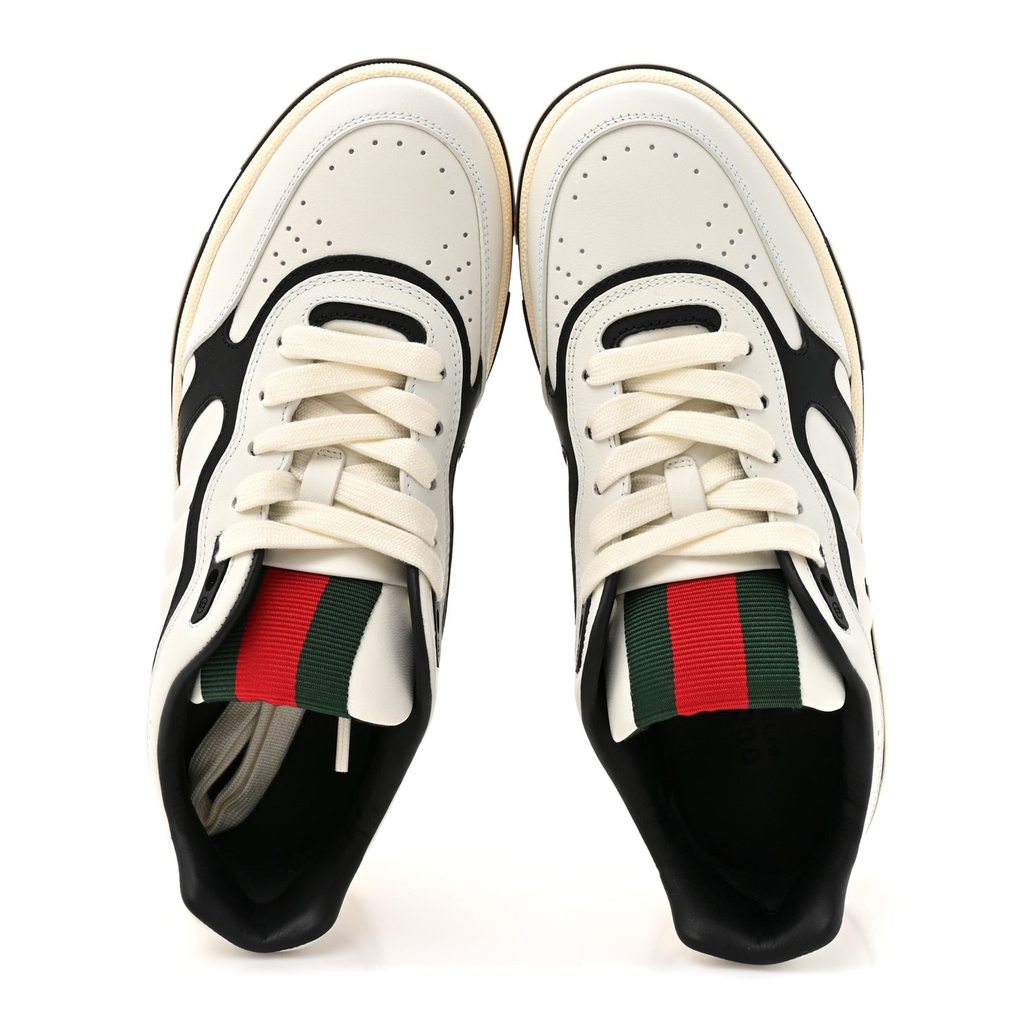 Calfskin Womens Re-Web Sneakers 38 Black White