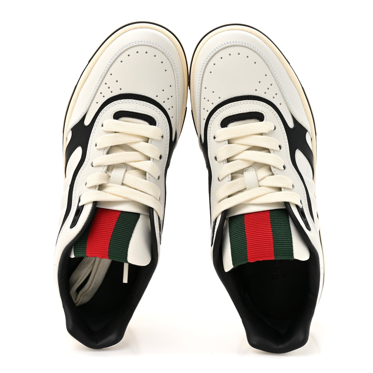 Gucci Calfskin Womens Re-Web Sneakers 38 Black White 2 of 11
