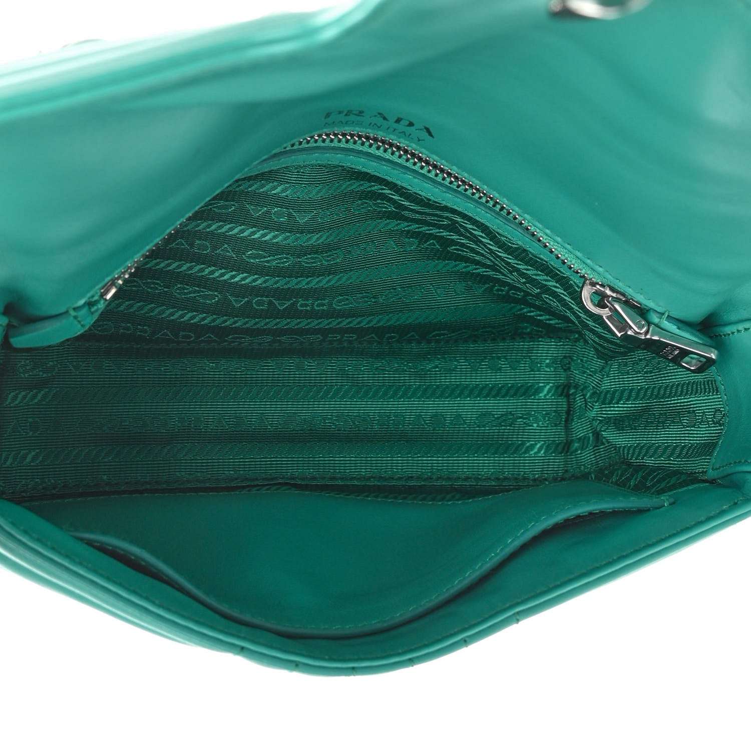 Prada Soft Calfskin Impunture Diagramme Small Chain Flap Shoulder Bag Giada 5 of 11