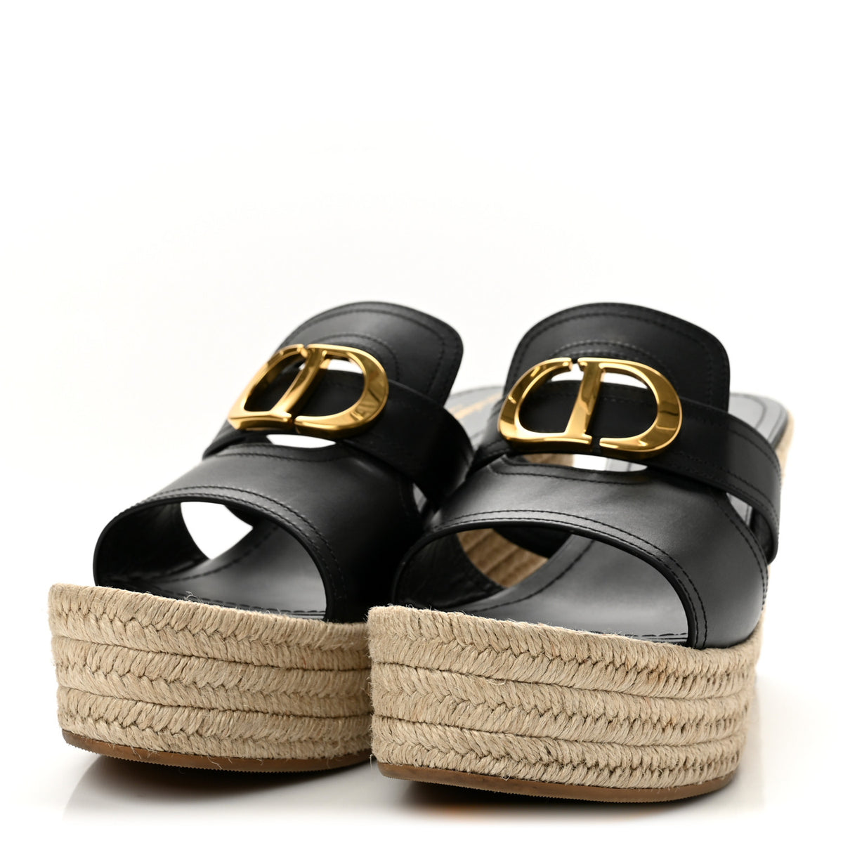 Calfskin 30 Montaigne Wedge Slide 41.5 Black
