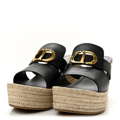Christian Dior Calfskin 30 Montaigne Wedge Slide 41.5 Black 4 of 9