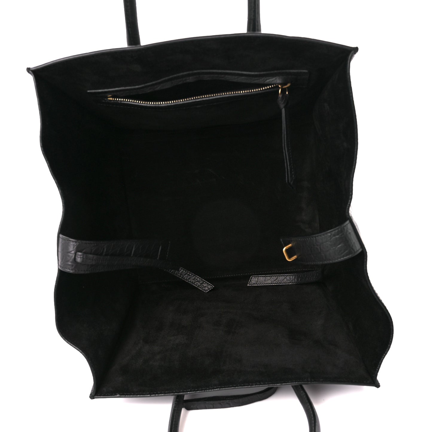 Crocodile Embossed Calfskin Medium Phantom Luggage Black