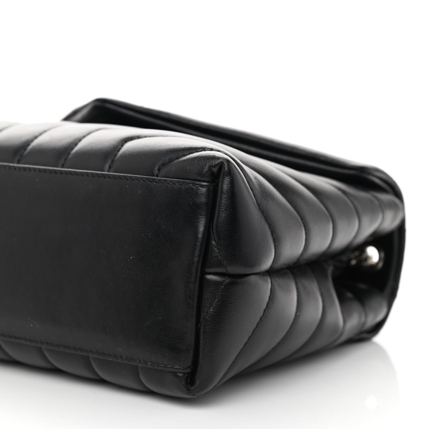 Calfskin Y Quilted Monogram Small Loulou Chain Satchel Black