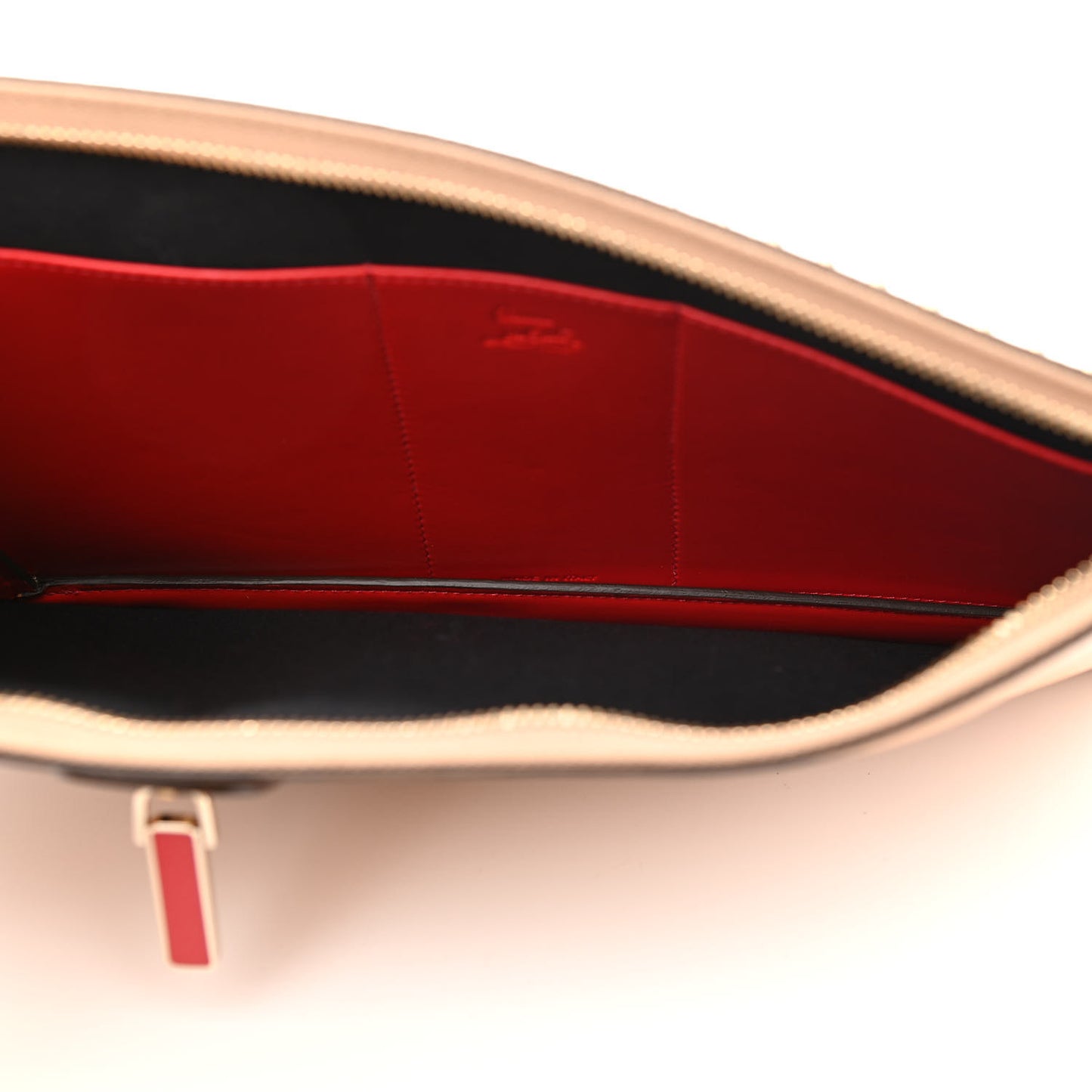 Calfskin Spiked Small Trictrac Portfolio Bag Cannelle