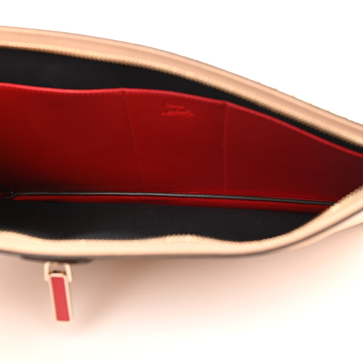 Christian Louboutin Calfskin Spiked Small Trictrac Portfolio Bag Cannelle 5 of 11