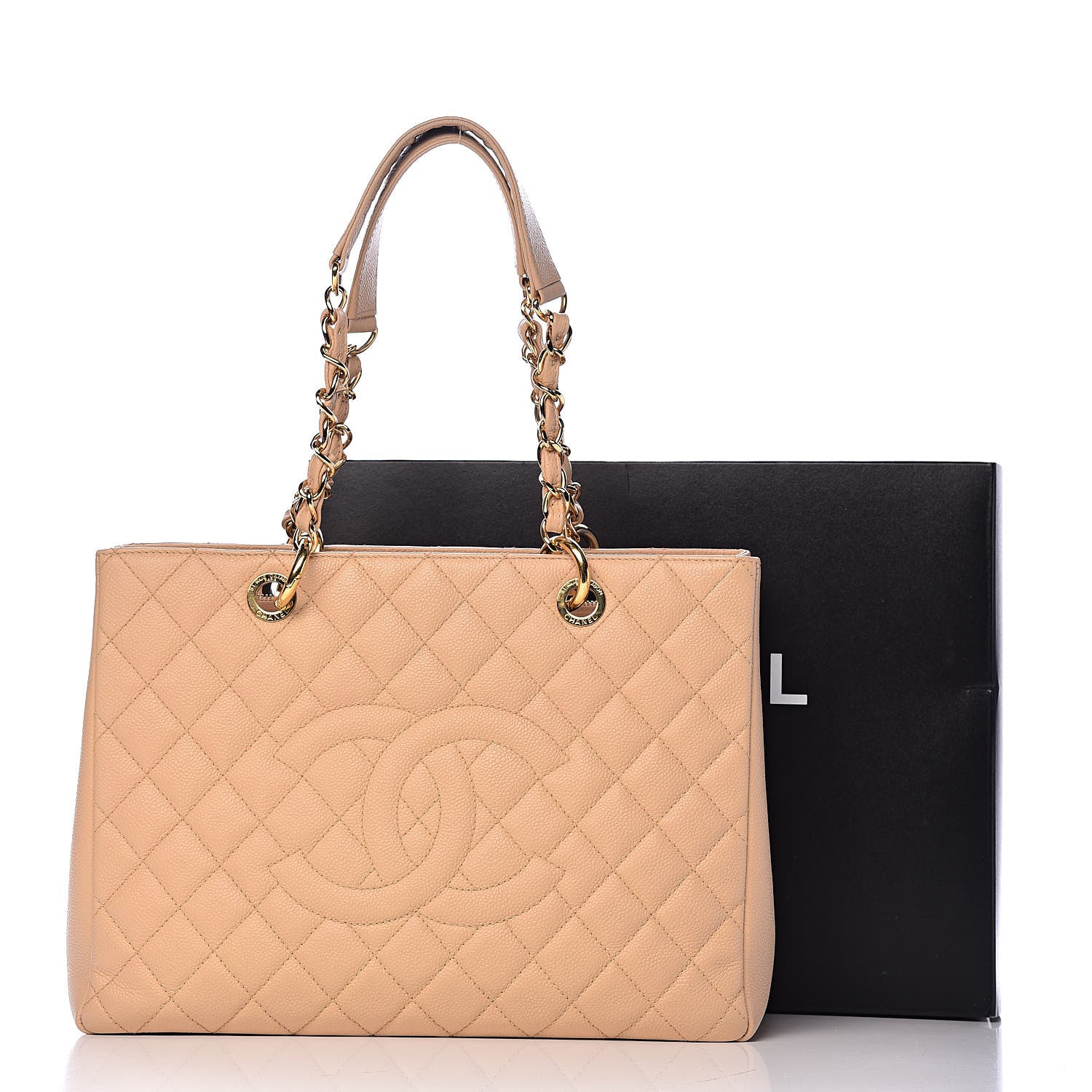Chanel Caviar Quilted Grand Shopping Tote GST Beige 12 of 12