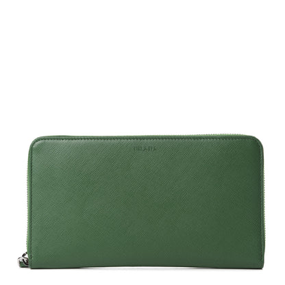 Prada Saffiano Large Zip Around Travel Wallet Biliardo 1 of 8