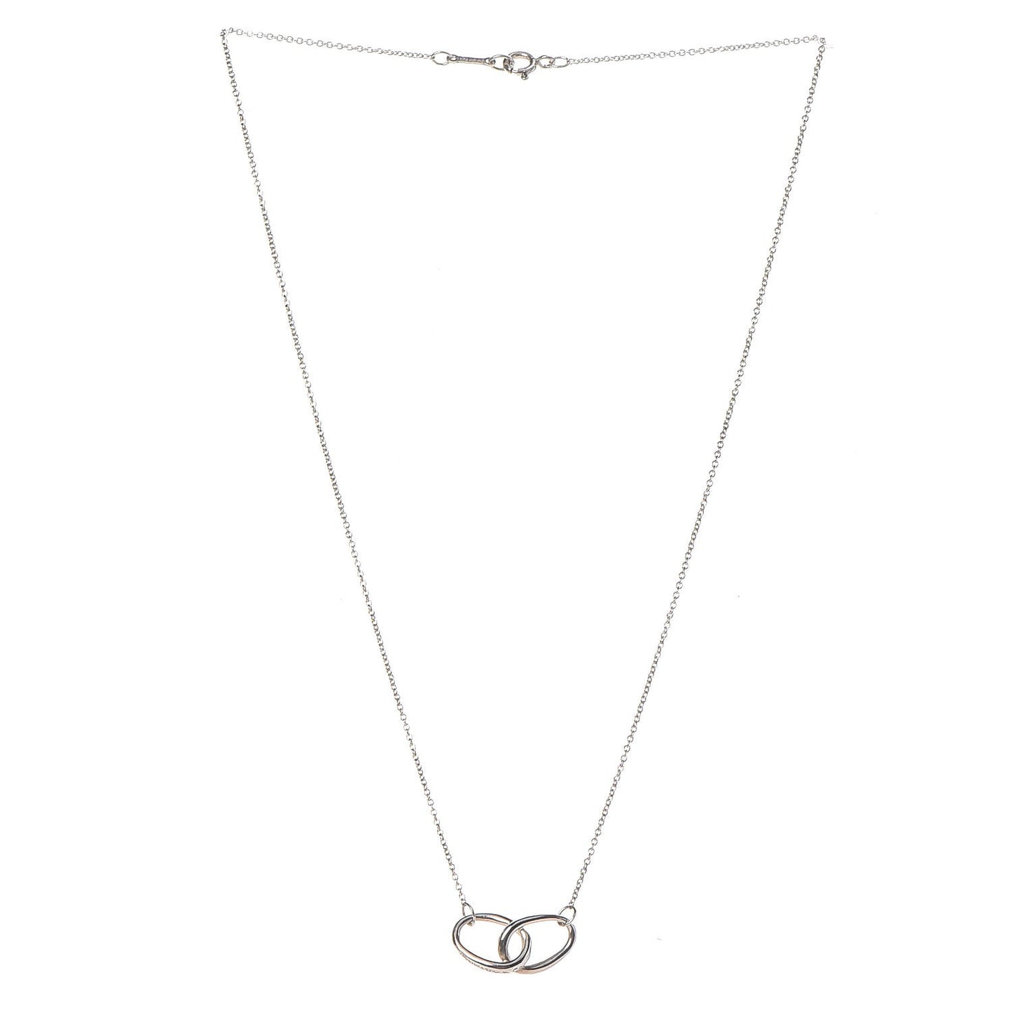 Sterling Silver Elsa Peretti Interlocking Ovals Pendant Necklace