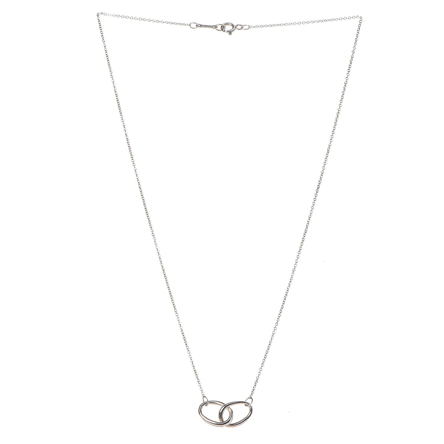 Tiffany Sterling Silver Elsa Peretti Interlocking Ovals Pendant Necklace 4 of 7