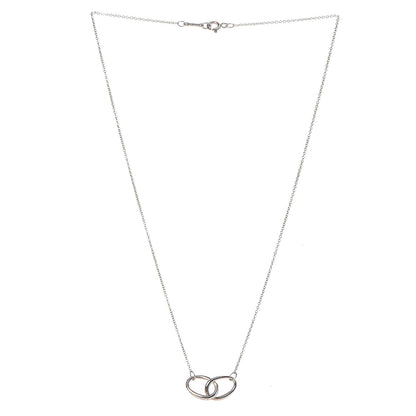 Tiffany Sterling Silver Elsa Peretti Interlocking Ovals Pendant Necklace 4 of 7