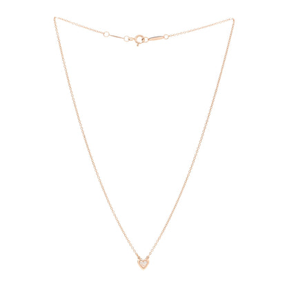 Tiffany 18K Rose Gold Diamond .17ct Elsa Peretti Diamonds by the Yard Heart Pendant Necklace 3 of 5