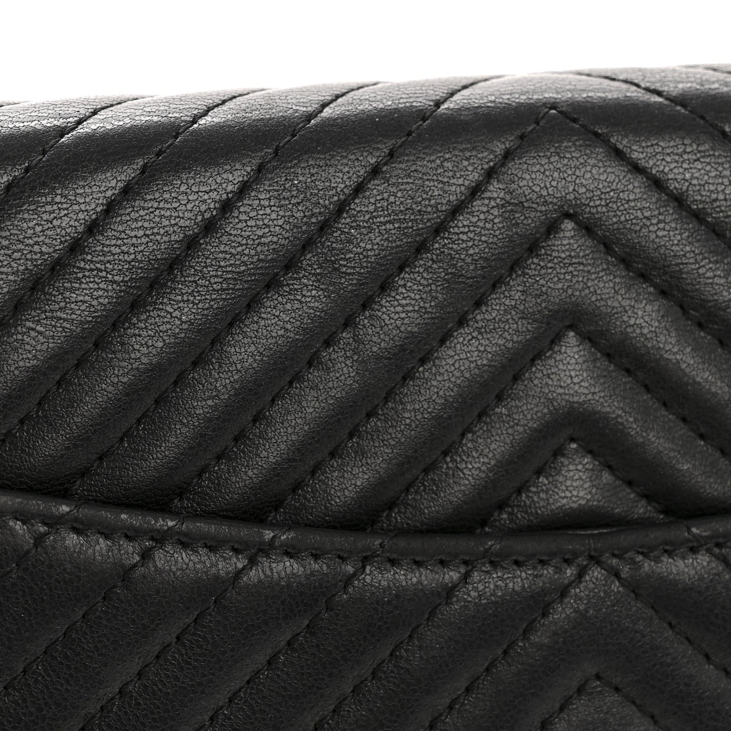 Lambskin Chevron Quilted Wallet On Chain WOC So Black
