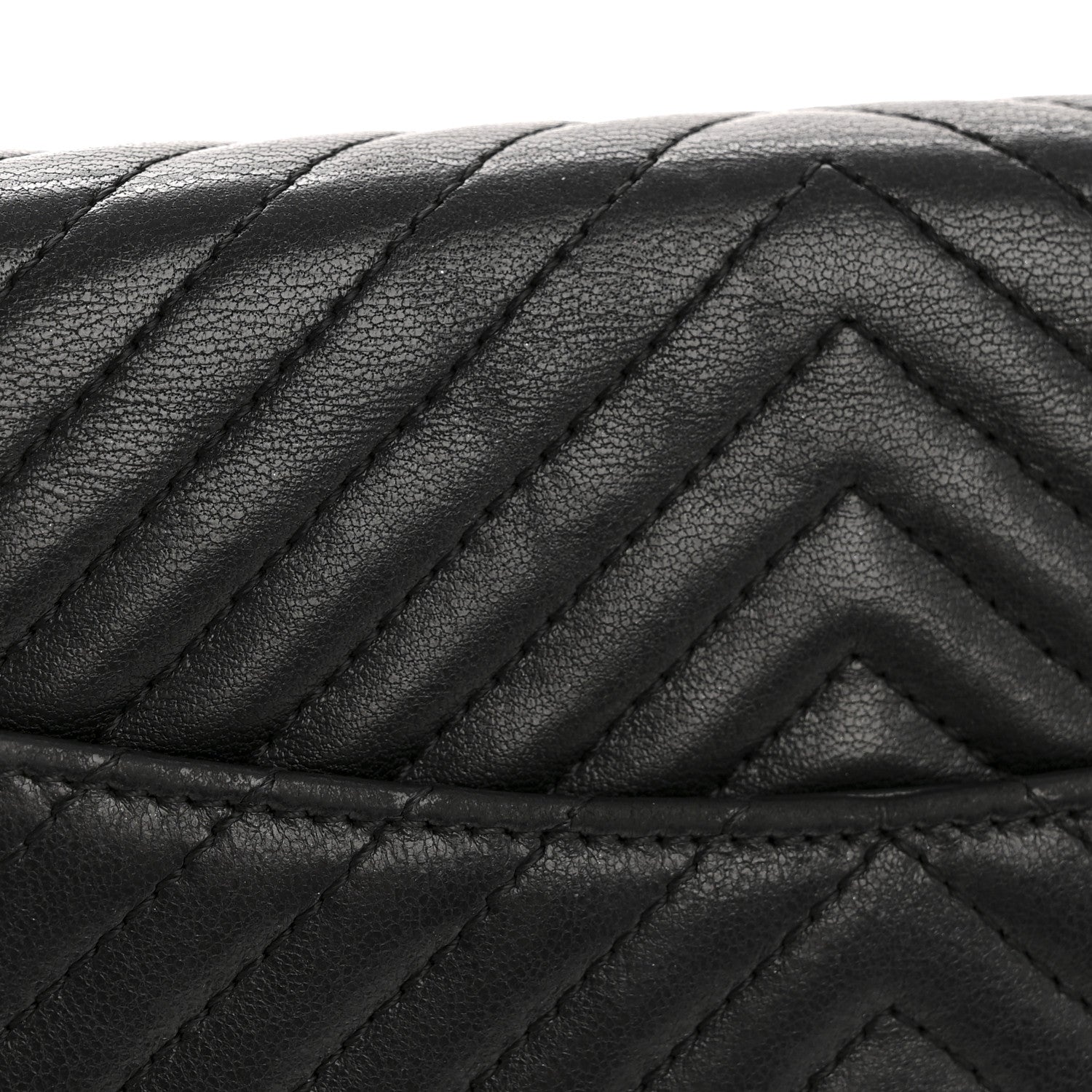Chanel Lambskin Chevron Quilted Wallet On Chain WOC So Black 15 of 15