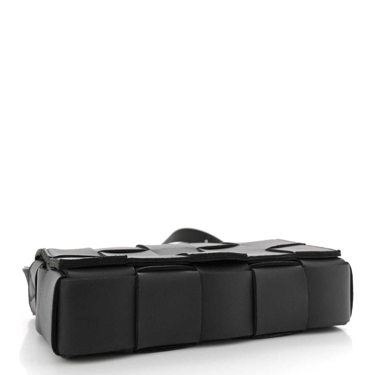 Lambskin Maxi Intreccio Small Cassette Crossbody Bag Black
