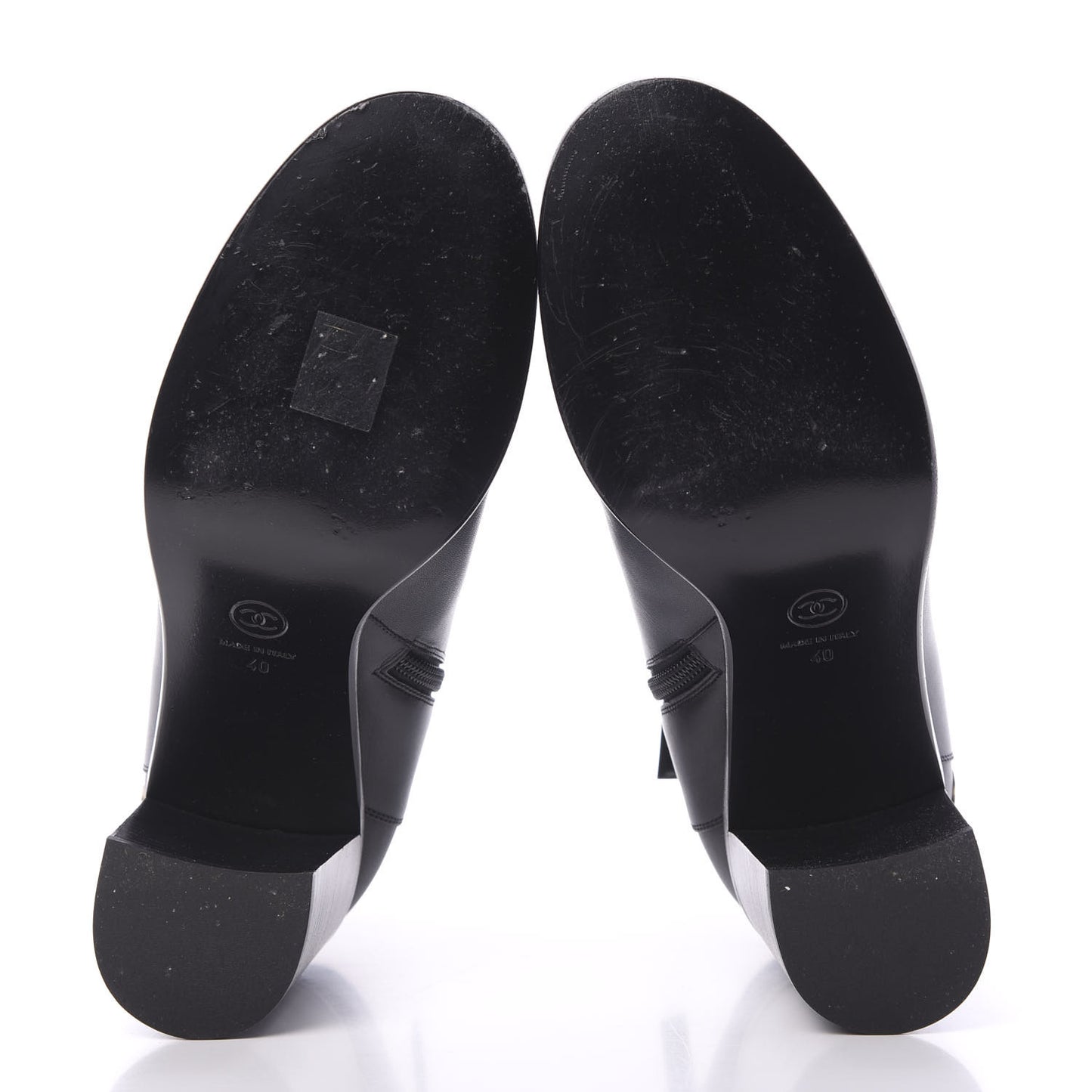 Calfskin CC Short Boots 40 Black