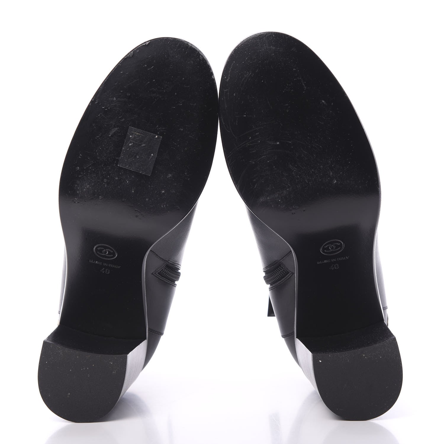 Chanel Calfskin CC Short Boots 40 Black 5 of 10