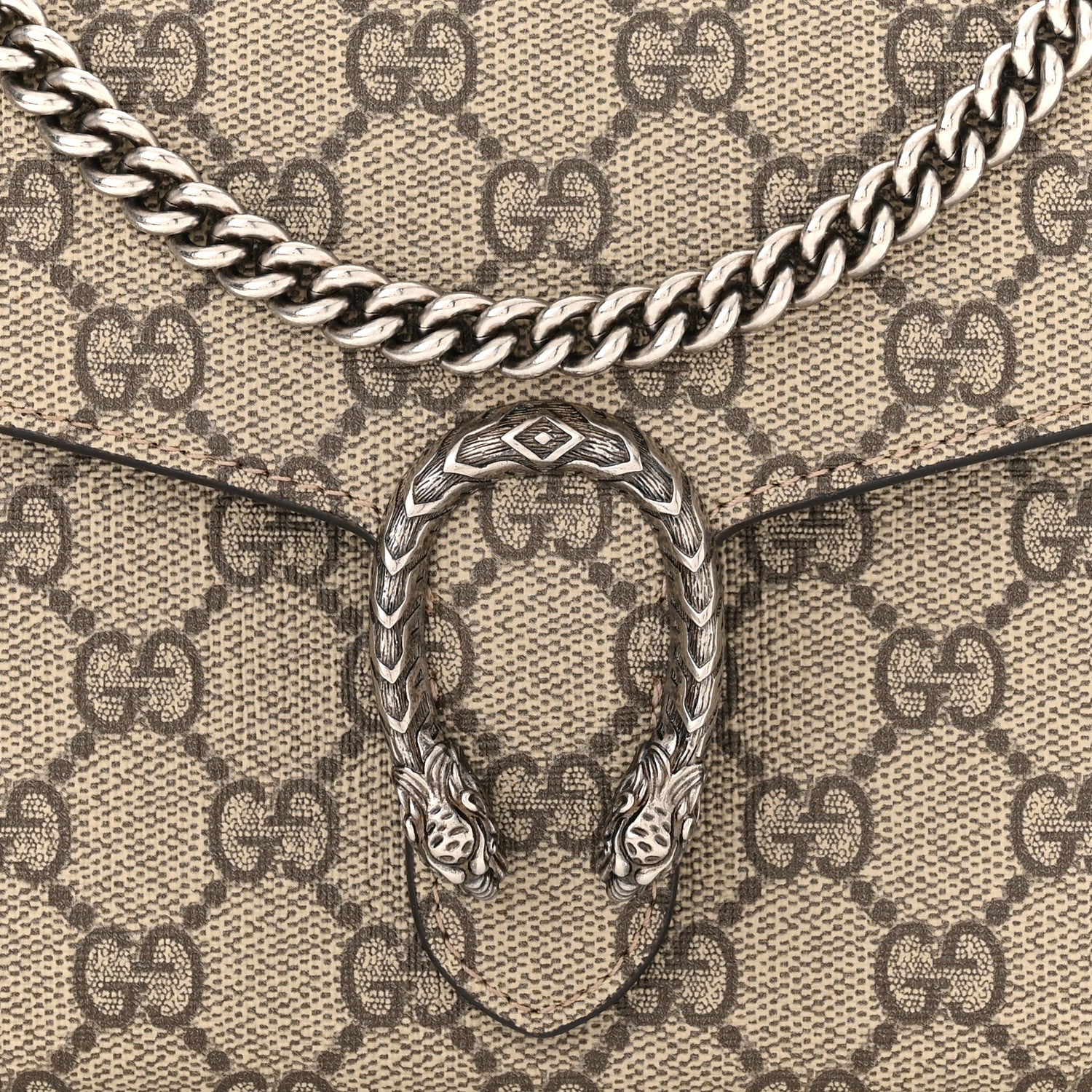 Gucci GG Supreme Monogram Mini Dionysus Chain Wallet Beige Taupe 8 of 11