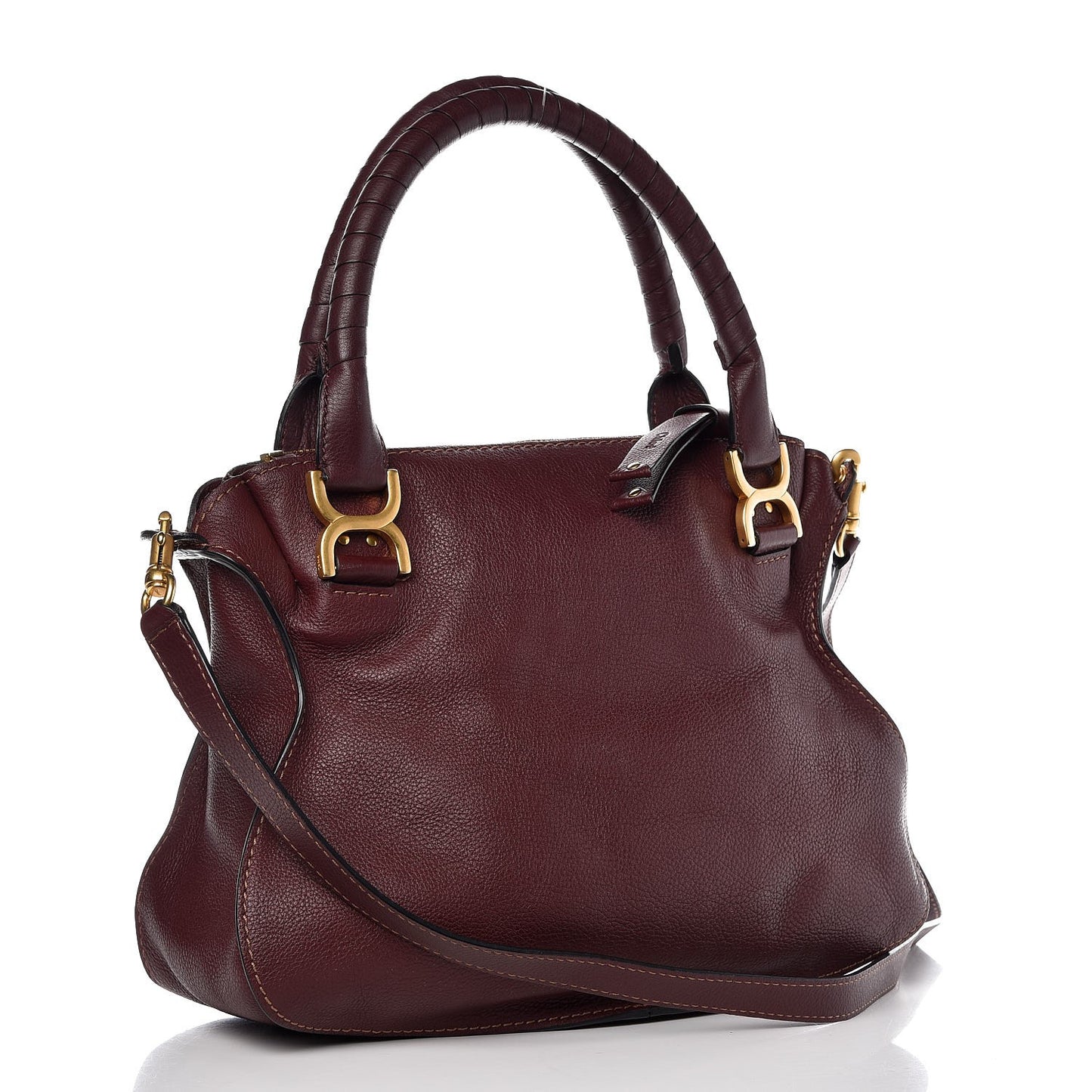 Calfskin Medium Marcie Satchel Wine Purple