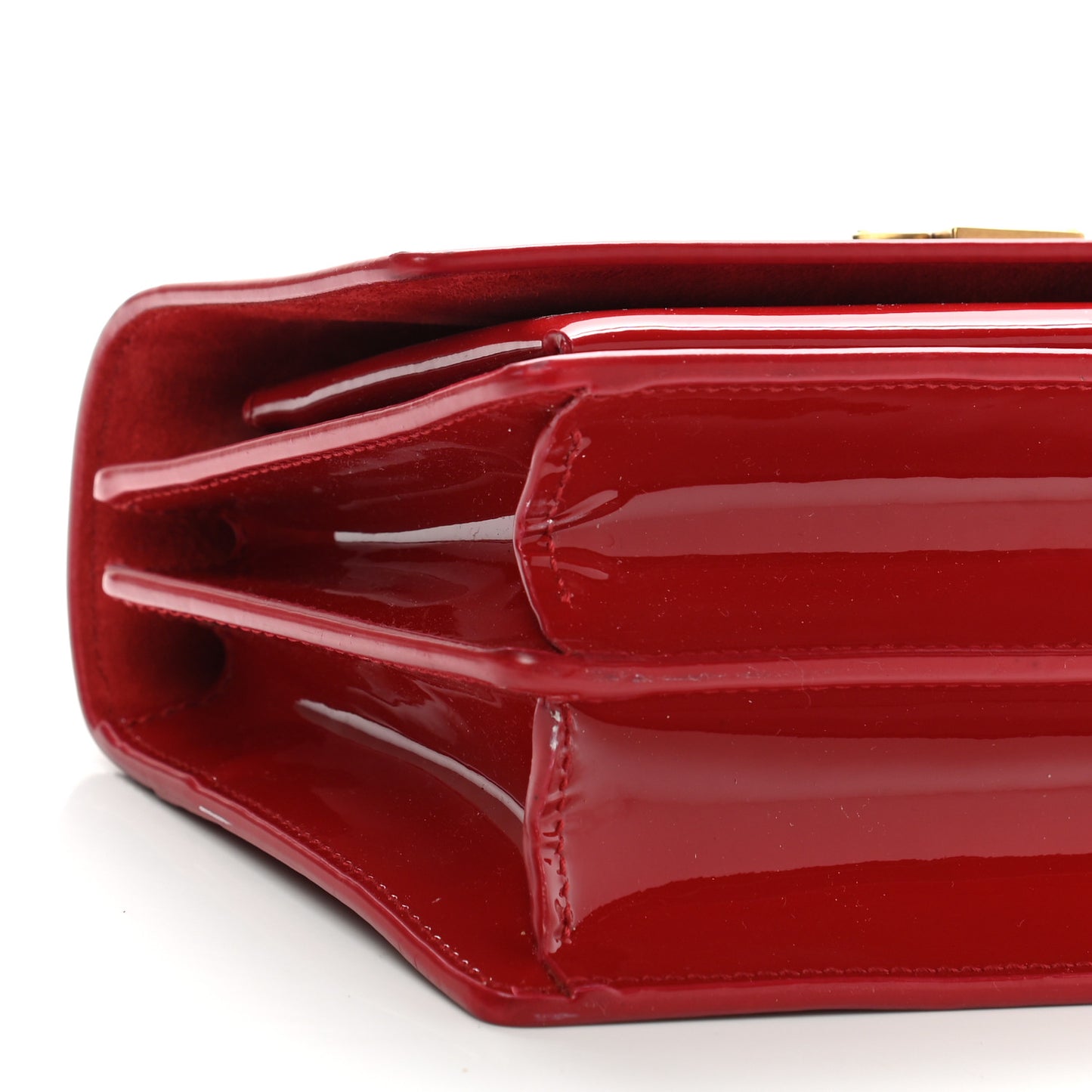 Patent Small Monogram Sunset Red