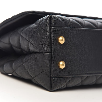 Chanel Caviar Lizard Embossed Quilted Mini Coco Handle Flap Black 9 of 12