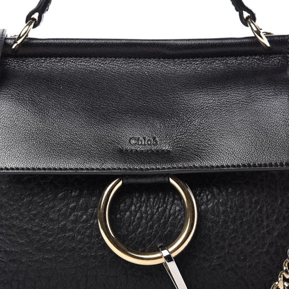 Chloe Large Grain Lambskin Shiny Goatskin Small Faye Shoulder Bag Black 9 of 9