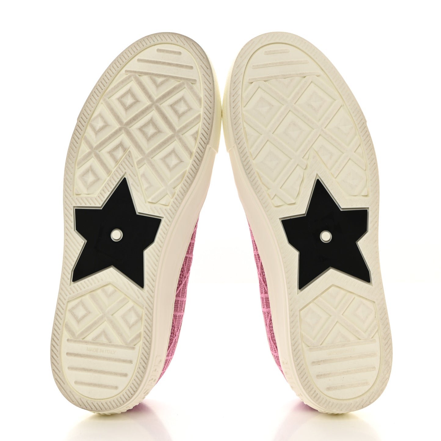 Laminated Canvas Cannage Embroidered Womens Walk'N'Dior Low Top Sneakers 37 Metal Rose