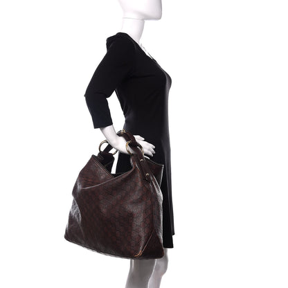 Gucci Guccissima Large Horsebit Chain Hobo Chocolate 2 of 20