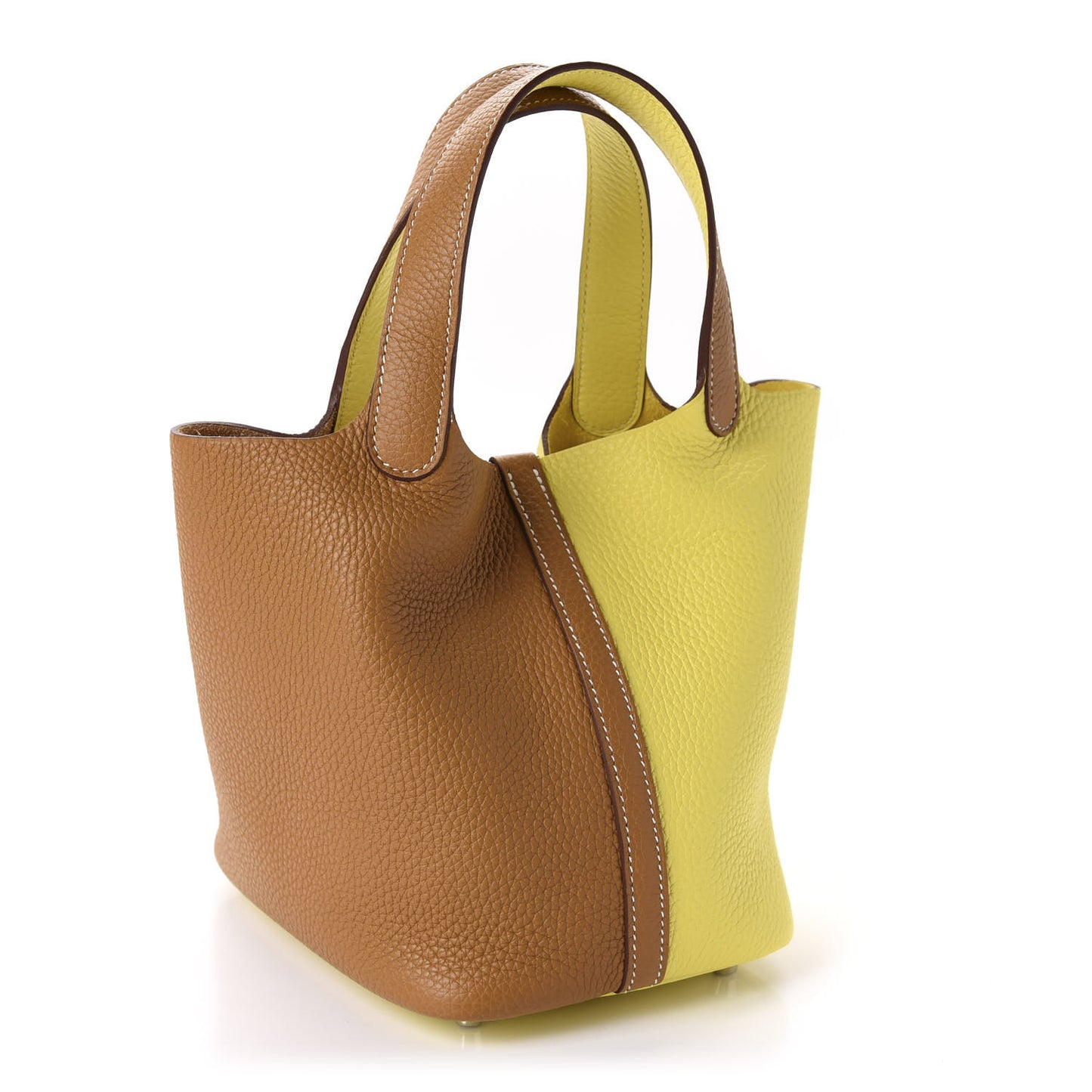 Taurillon Clemence Casaque Picotin Lock 18 PM Lime Sesame