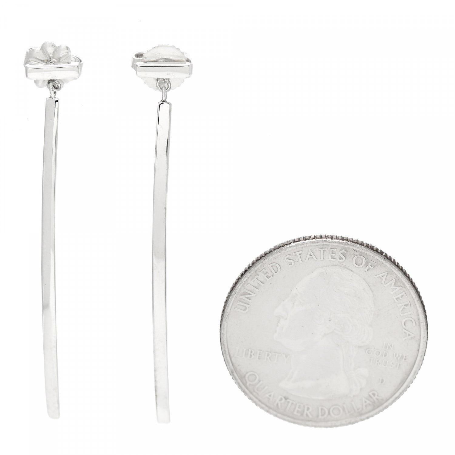 Tiffany Sterling Silver T Wire Bar Earrings 2 of 4