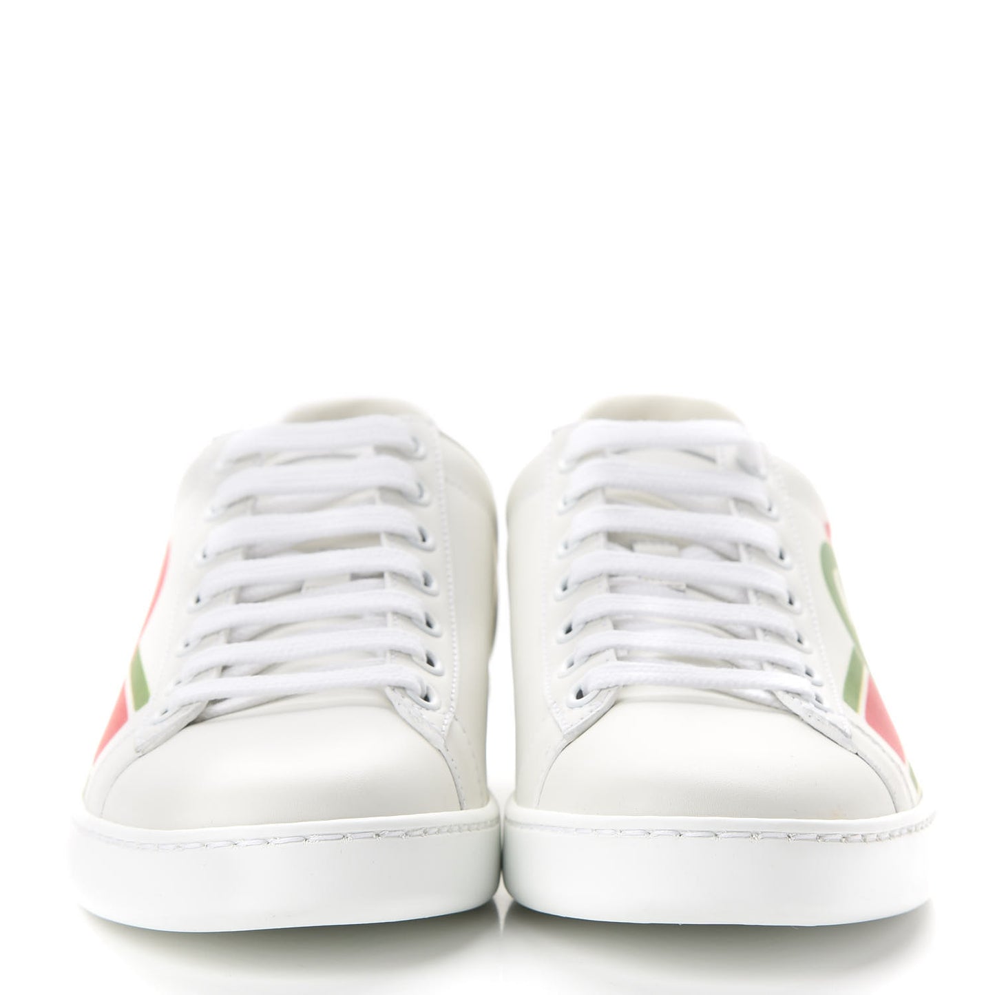 Calfskin Interlocking G Womens New Ace Sneakers 35.5 White Red Flame Green