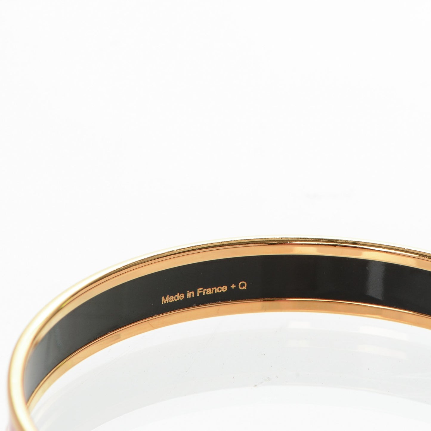 Enamel Printed Caleche Narrow Bracelet 70 Framboise