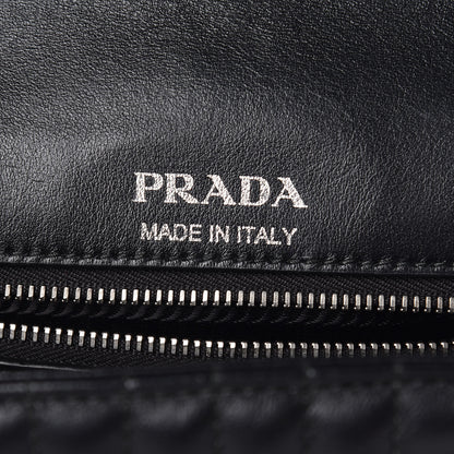 Prada Soft Calfskin Impunture Diagramme Medium Chain Flap Shoulder Bag Black 6 of 8