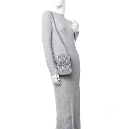 Christian Dior Coated Canvas CD Diamond Hit The Road Vertical Wallet On Strap Grey 2 of 11