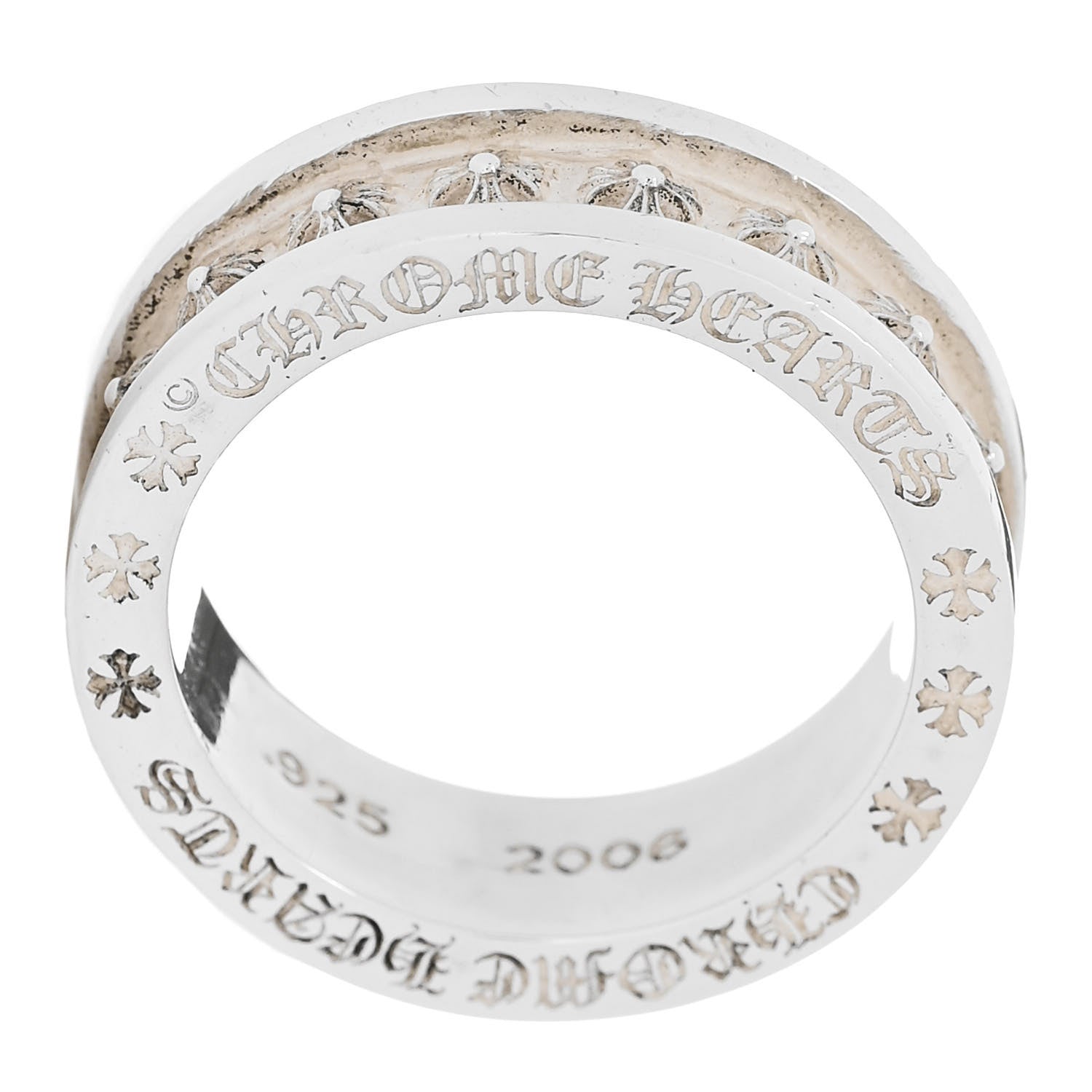 Chrome Hearts Sterling Silver Maltese Cross Band Ring 61 9.5 4 of 5