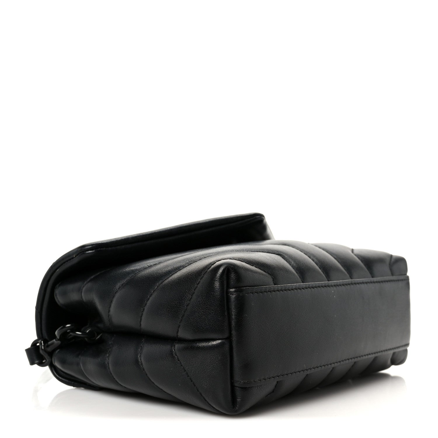 Saint Laurent Calfskin Y Quilted Monogram Monochrome Toy Loulou Crossbody Bag Black 4 of 12